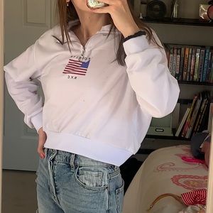 Brooklyn NYC cropped quarter zip ZAFUL